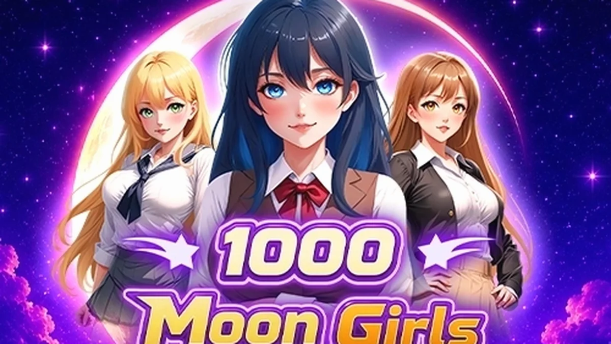 Ang makulay at mahiwagang interface ng 1000 Moon Girls slot machine.